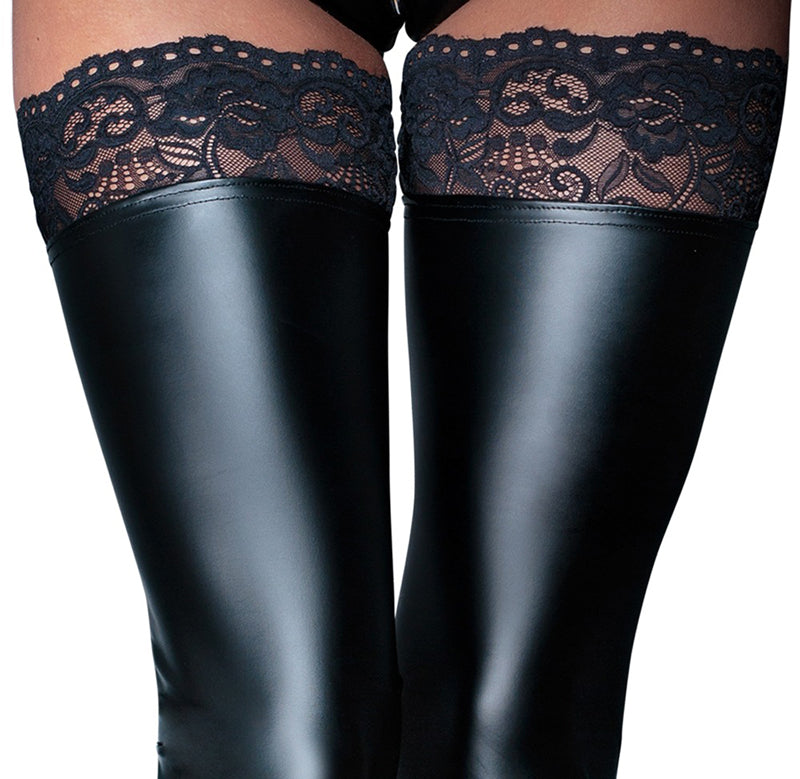 Wetlook Stockings With Lace
