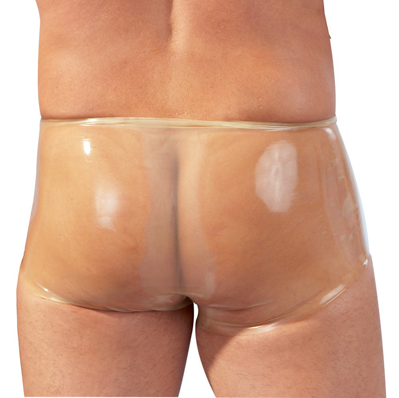 Latex Boxer Shorts With Penis Sleeve - Transparent