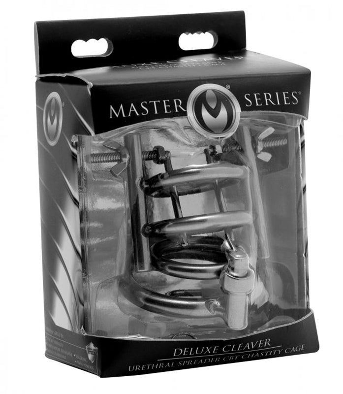 Deluxe Cleaver Urethral Spreader CBT Chastity Cage