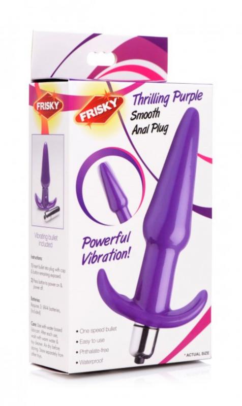 Smooth Vibrating Anal Plug - Purple