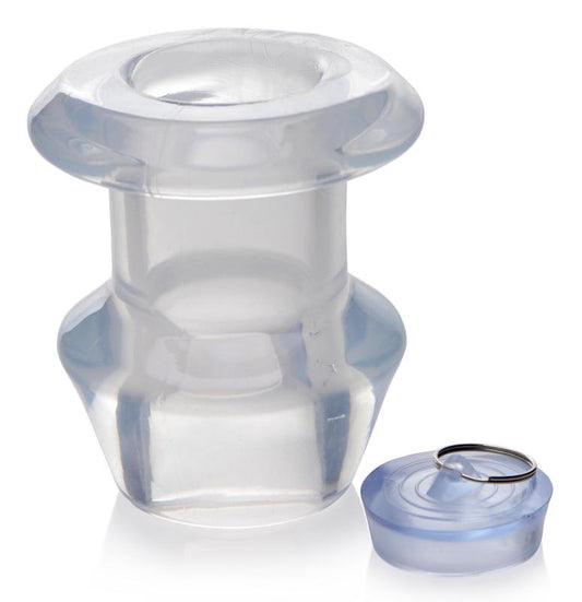 Hollow Transparent Anal Plug With Stopper - XL