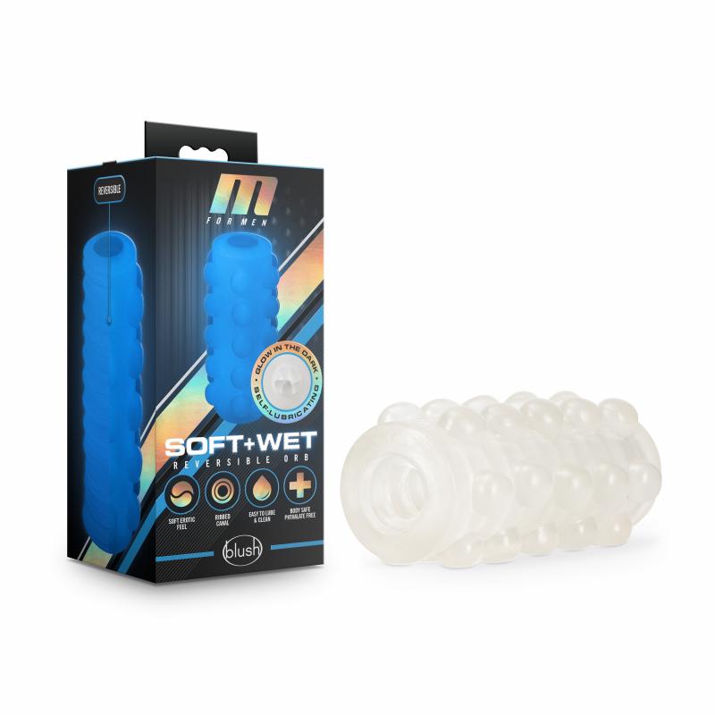 M for Men - Soft and Wet - Reversible Orb Masturbator- Frosted