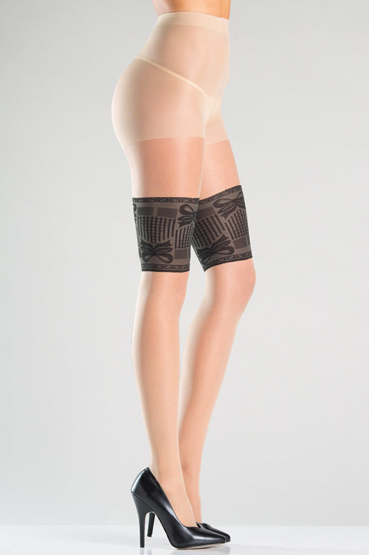 Pantyhose With Garter Print
