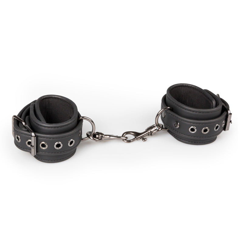 Black Faux Leather Handcuffs