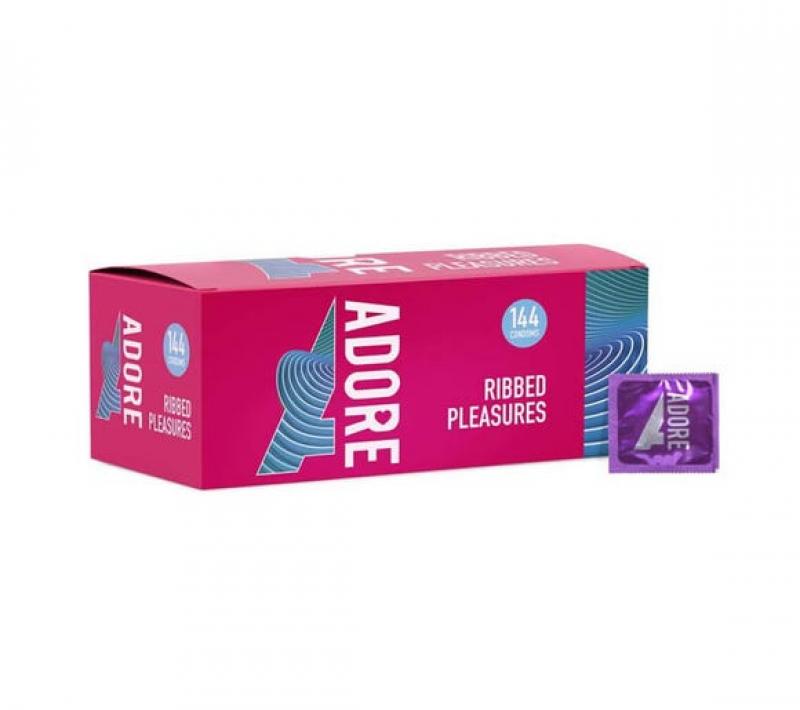 Adore Ribbed Pleasure condoms 144 pcs
